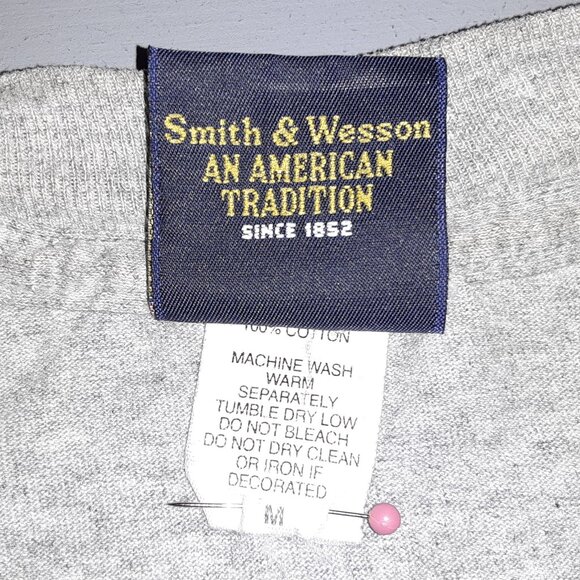 Smith & Wesson IDPA Long Sleeve Gray Tee Shirt * Med Large * Graphics on Sleeves - Picture 9 of 9